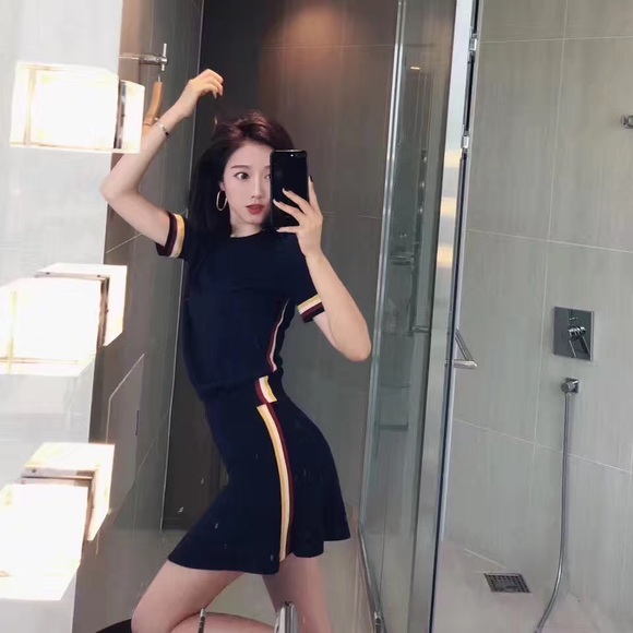 Knitted Top and Skirt Set - Picture 1 of 4